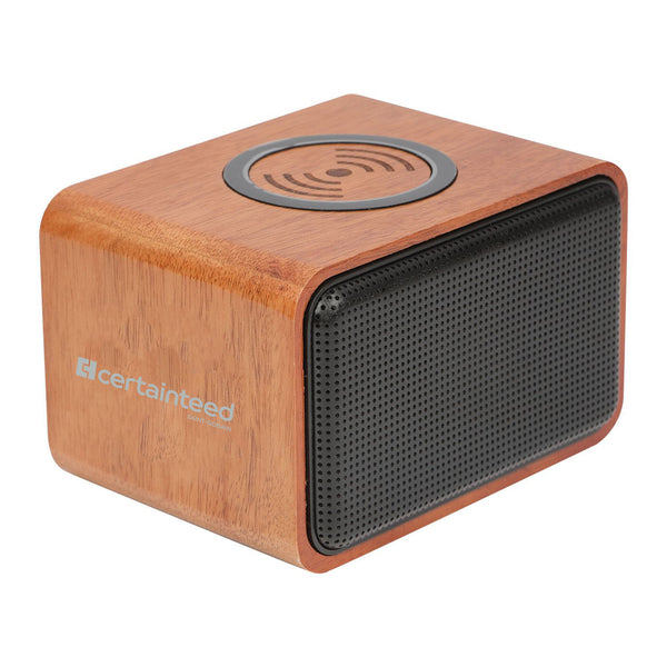 Wood Bluetooth Speaker with Wireless Charging Pad