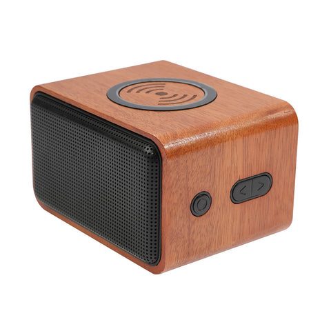 Wood Bluetooth Speaker with Wireless Charging Pad