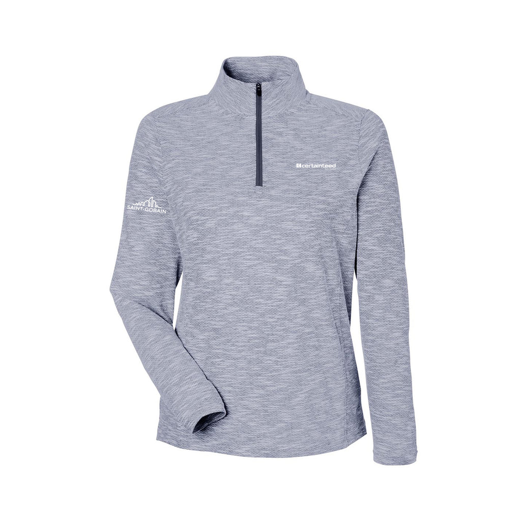 Ladies' Jacquard Quarter-Zip Pullover